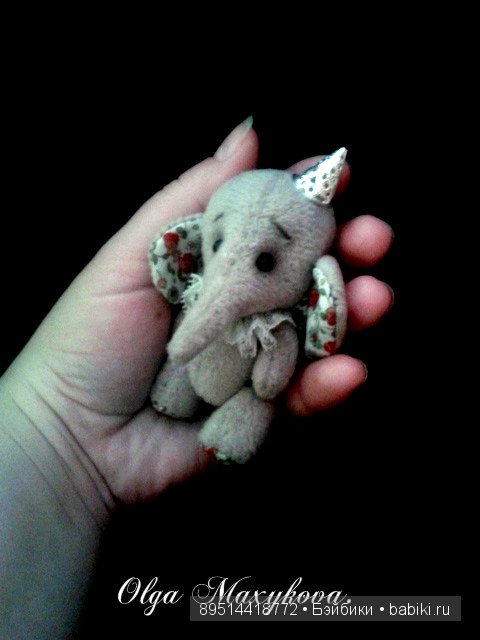 Мой первый слонёнок Моня, игрушка ручной работы (фото 5)