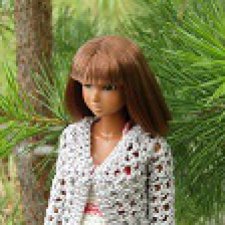 Лето в сеточке - часть 1, кардиган для куклы Момоко