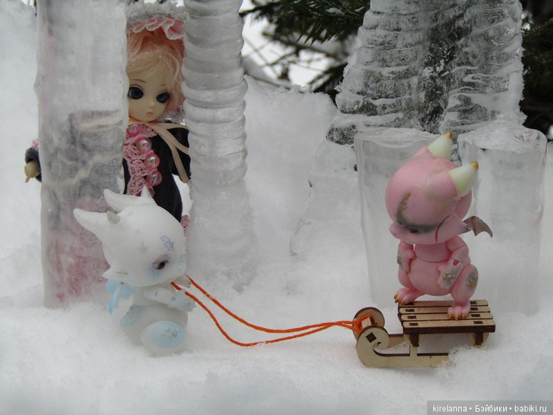 Прогулка в лесу сосулек — Куклы Ai Doll и Pangju (Панджу): Tiny BJD (БЖД)