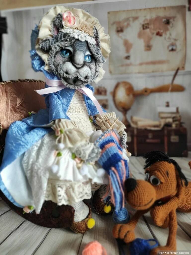 Кошечка, в технике грунтованный текстиль (фото 8)