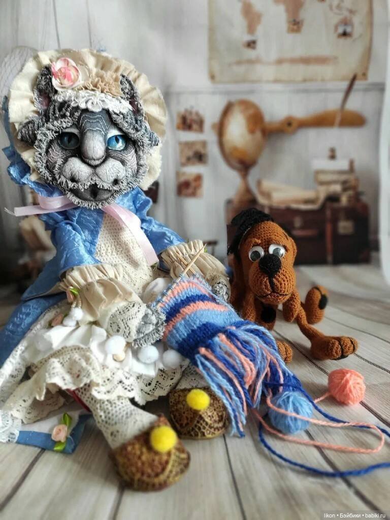 Кошечка, в технике грунтованный текстиль (фото 4)