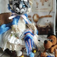 Кошечка, в технике грунтованный текстиль