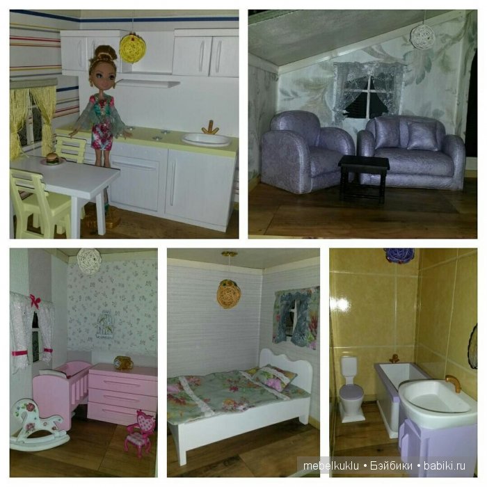 Деревянная мебель для кукол Барби