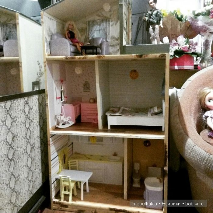 Деревянная мебель для кукол Барби