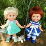Ловись рыбка большая и маленькая.  Сестрички фейсинки (Galoob Baby Face) на рыбалке.