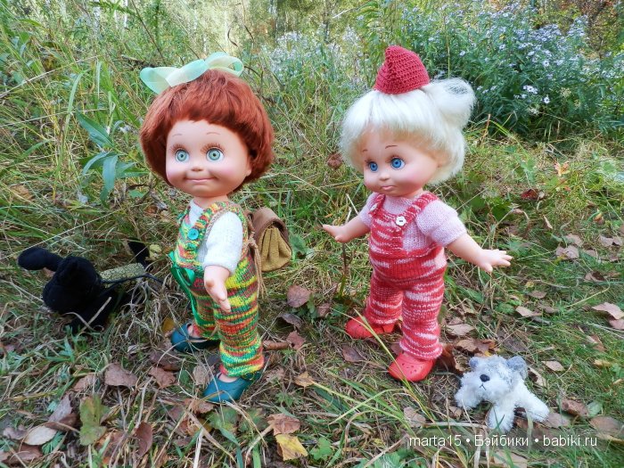 Ходит осень в нашем парке, Дарит осень всем подарки)) Сестрички фейсинки (Galoob Baby Face) на прогулке (фото 2)