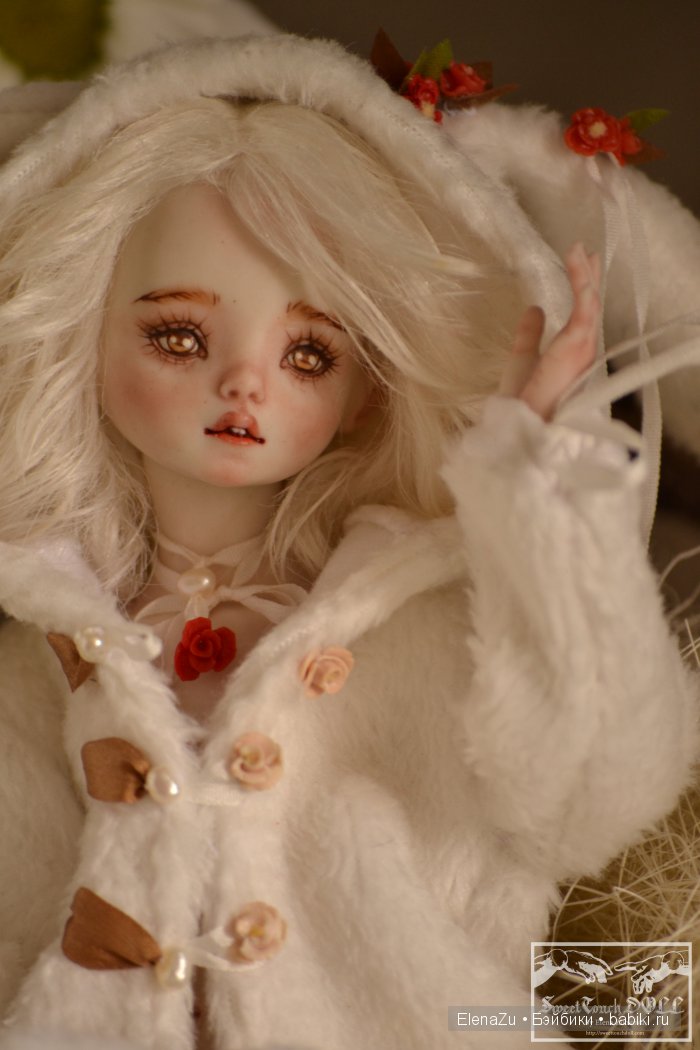 На этот раз - Зайка. Шарнирная фарфоровая кукла (фото 6)