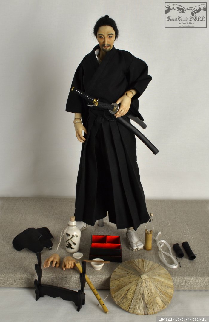 Самурай от SweetTouchDoll. Шарнирная кукла из фарфора
