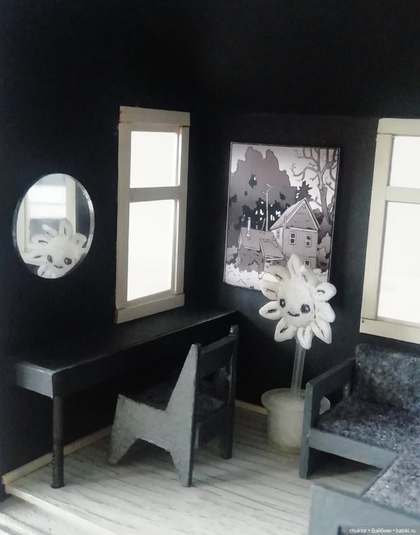 В чёрном-чёрном доме — Румбоксы и кукольные интерьеры: фото