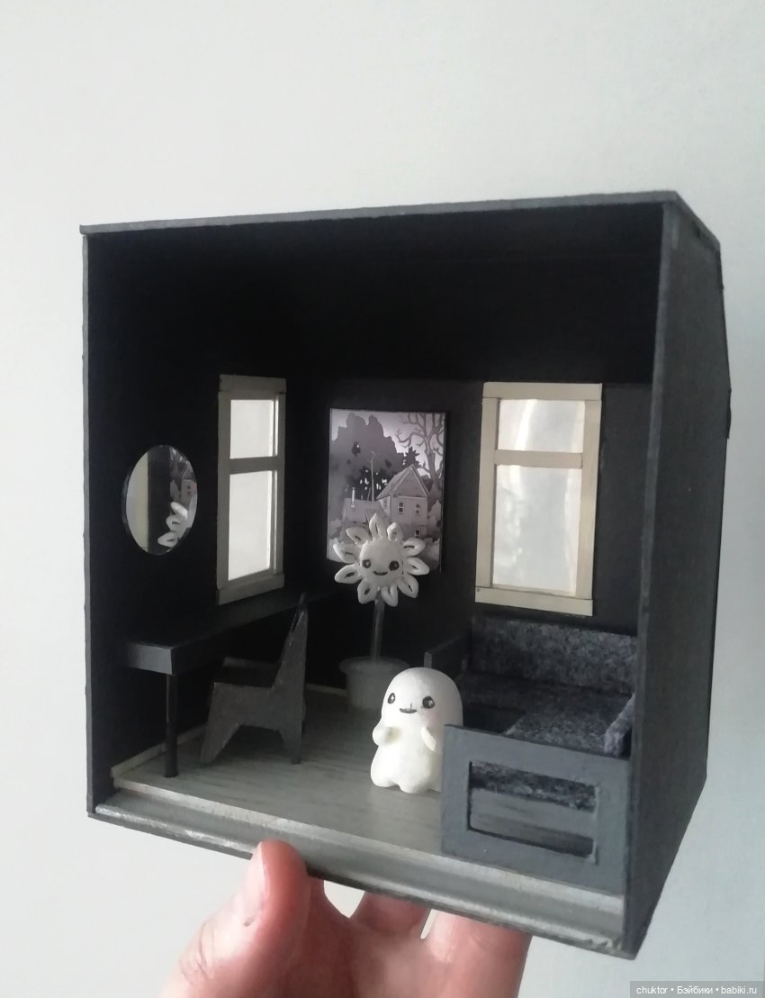В чёрном-чёрном доме — Румбоксы и кукольные интерьеры: фото (фото 8)