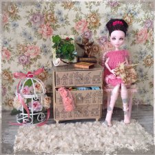 Уголок в романтическом стиле для отдыха и рукоделия. 1:6