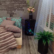 Оригинальный прикроватный столик-светильник для кукольного интерьера, маленький МК