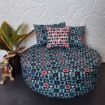 Пуф/софа "Alice forever" Синий на ножках 1:6