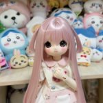 Розовый Парик с Укладкой Мини Хвостики 22-23 SD BJD MJD Tinyfox Imomodoll Dollfie Dream Smartdoll