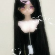 Чёрный Парик с Укладкой 1/3 22-23 SD BJD MJD Tinyfox Imomodoll Dollfie Dream Smartdoll