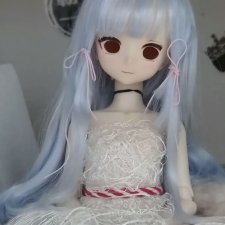 Голубой Парик на Формат 1/3 22-23 SD BJD MJD Tinyfox Imomodoll Dollfie Dream Smartdoll