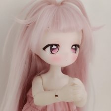 Мотылёк - Розовый Парик с Укладкой  22-23 SD BJD MJD Tinyfox Imomodoll Dollfie Dream Smartdoll