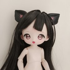 Парик Чёрный С Укладкой 22-23 см для Аниме Куколки