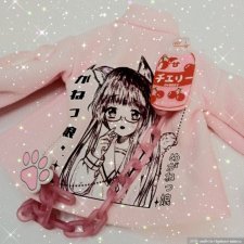 Розовая Толстовка с Аниме Девочкой для Куколки BJD MJD Yosd 1/6 Imomodoll Tinyfox Ufdoll и др
