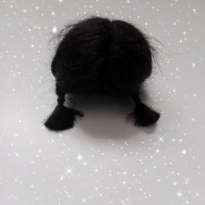 Парик на Блайндбоксики Чёрный с Хвостиками Blindbox