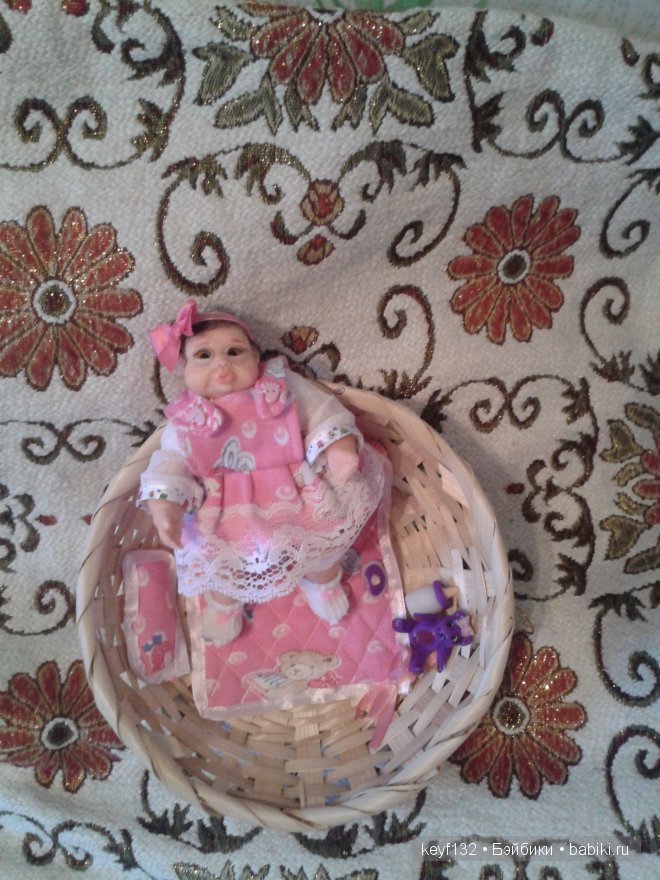 Авторская кукла Ника 13см, выполнена Ланой из полимерной глины