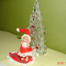 Новогодняя мини кукла, рост 4,5см