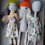 Три текстильные куклы - 2 собранные и 1 одна заготовка