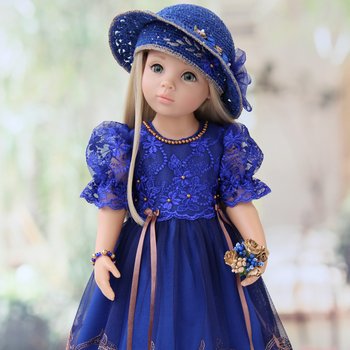 Королевский синий.   Платье для Готц