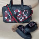 Набор кожаная сумки и меховые мюли для BJD