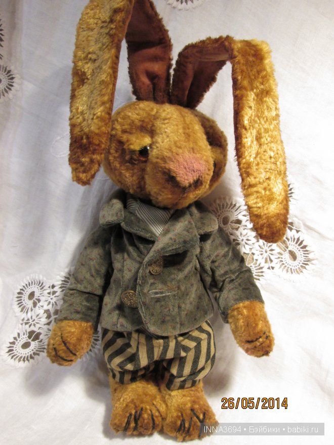 Зайцы плюшевые, домашние. Авторские игрушки Инны Будагян
