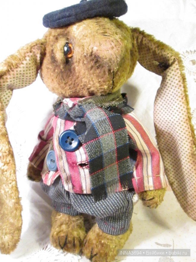 Зайцы плюшевые, домашние. Авторские игрушки Инны Будагян (фото 8)