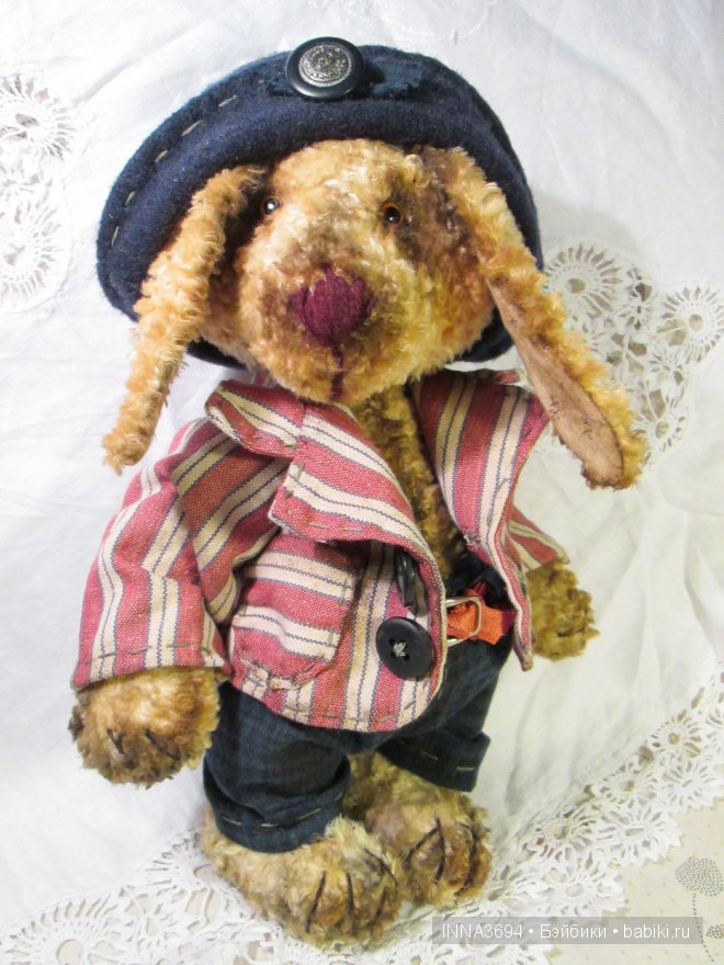 Зайцы плюшевые, домашние. Авторские игрушки Инны Будагян (фото 6)