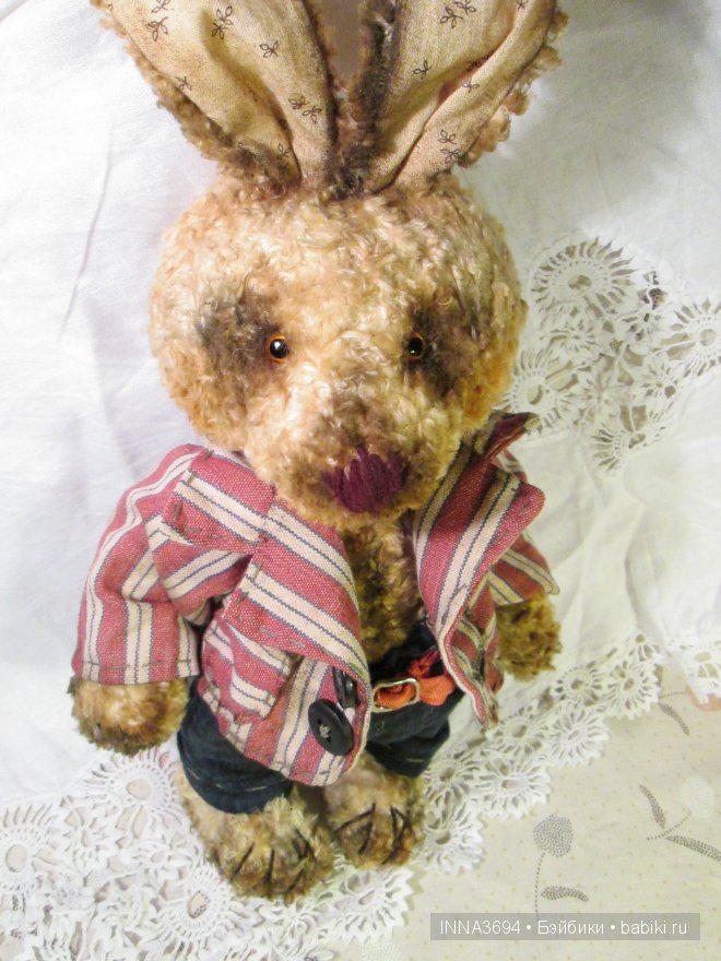 Зайцы плюшевые, домашние. Авторские игрушки Инны Будагян (фото 7)