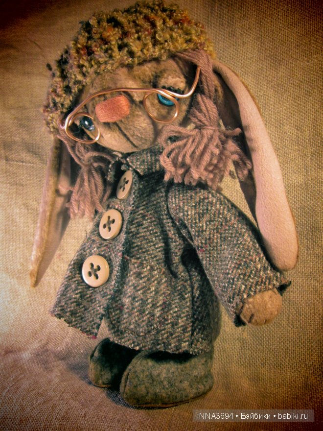 Зайцы плюшевые, домашние. Авторские игрушки Инны Будагян (фото 5)