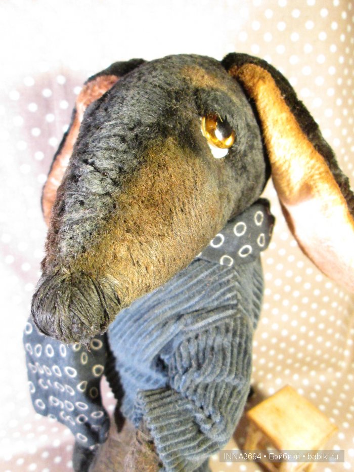 Такса плюшевая. Авторские игрушки Инны Будагян