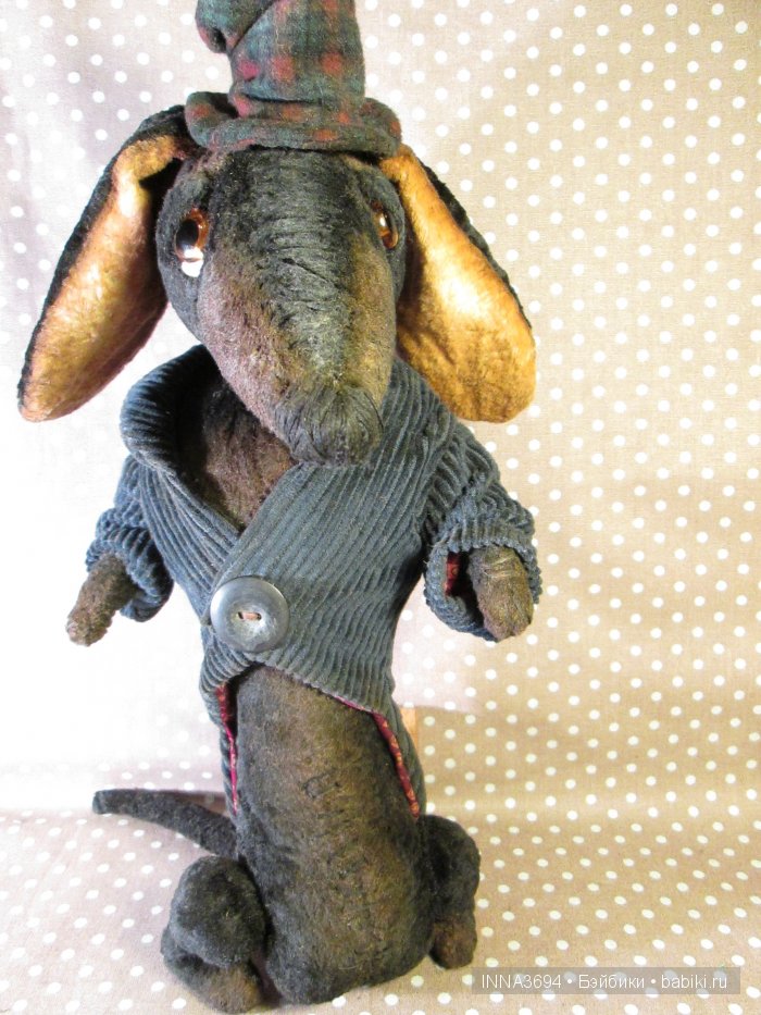 Такса плюшевая. Авторские игрушки Инны Будагян (фото 5)