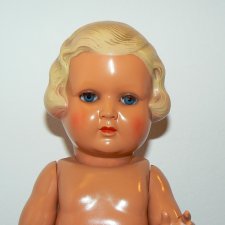 Редкая целлулоидная кукла Minerva с рельефными волосами, высота 31 см
