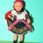 Чешская резиновая куколка, оригинальный аутфит, высота 15 см