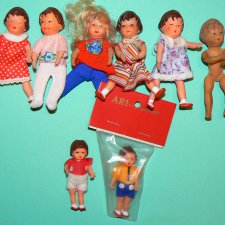 Резиновые куколки Ари Ari August Riedeler GmbH &Co. KG, ГДР со сгибающимися конечностями.