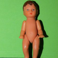 Резиновый пупсик Tebu Теоdor Buschbaum, темненький, ГДР, высота 9 см