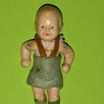 Антикварный бисквитный немецкий пупсик Edi мальчик, высота 7,5 см.