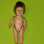 Целлулоидная куколка Minerva с волосами, высота 7,5 см