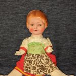 Немецкая куколка молд Барбель, Barbel, с косичками- баранками, высота 42 см