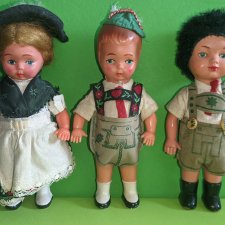 Куколки Sweetheart Doll West Germany из колкого пластика, высота 15 см