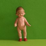 Редкая керамическая куколка с рельефными волосами WOMOE, высота 9 см