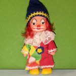 Куколка ГДР, клоун, родной аутфит, высота 10 см