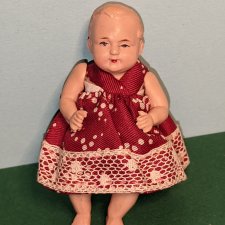 Очаровательный целлулоидный пупсик Minerva с рельефными волосами, высота 7 см