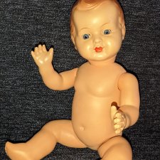 Винтажный немецкий пупс со спящими глазками, высота 40 см