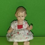 Очаровательная целлулоидная куколка Cellba с рельефными волосами, высота 9 см