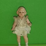 Редкая целлулоидная куколка Schildkrot с рельефными волосами, высота 8,5 см